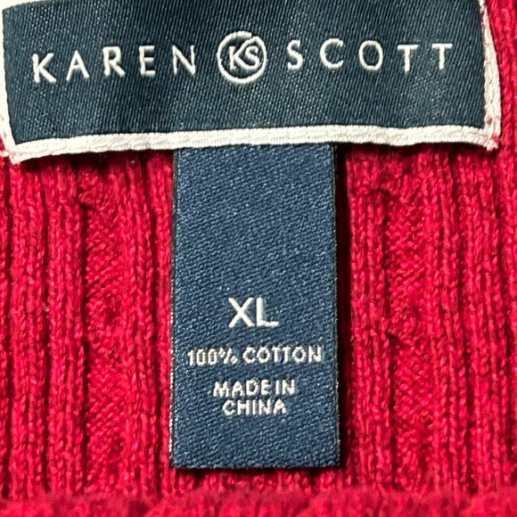 Karen Scott women’s size extra large knit sweater with 3/4 roll sleeves/ buttons - Picture 6 of 9